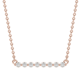 0.24 CT Round Cut Shared Prong Bar Necklace Moissanite Diamond Necklace 2